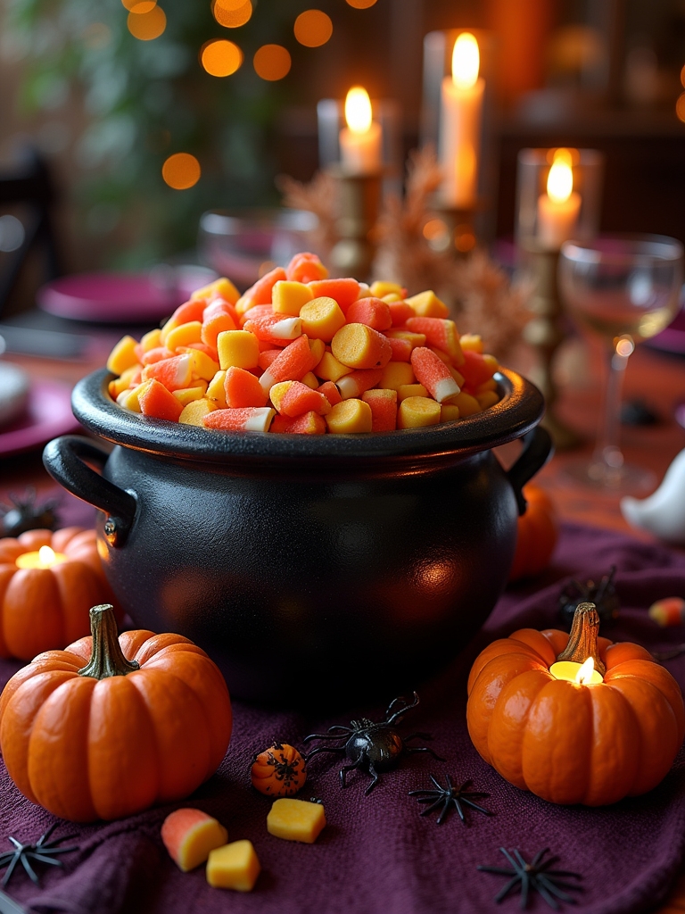 halloween treats cauldron display