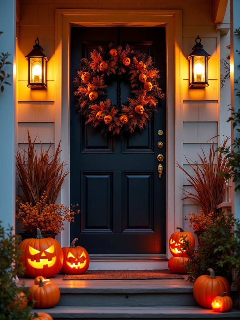 haunted halloween door wreath