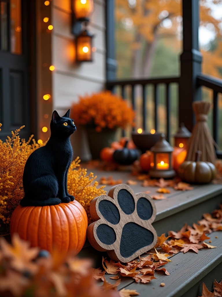 mysterious black cat decor