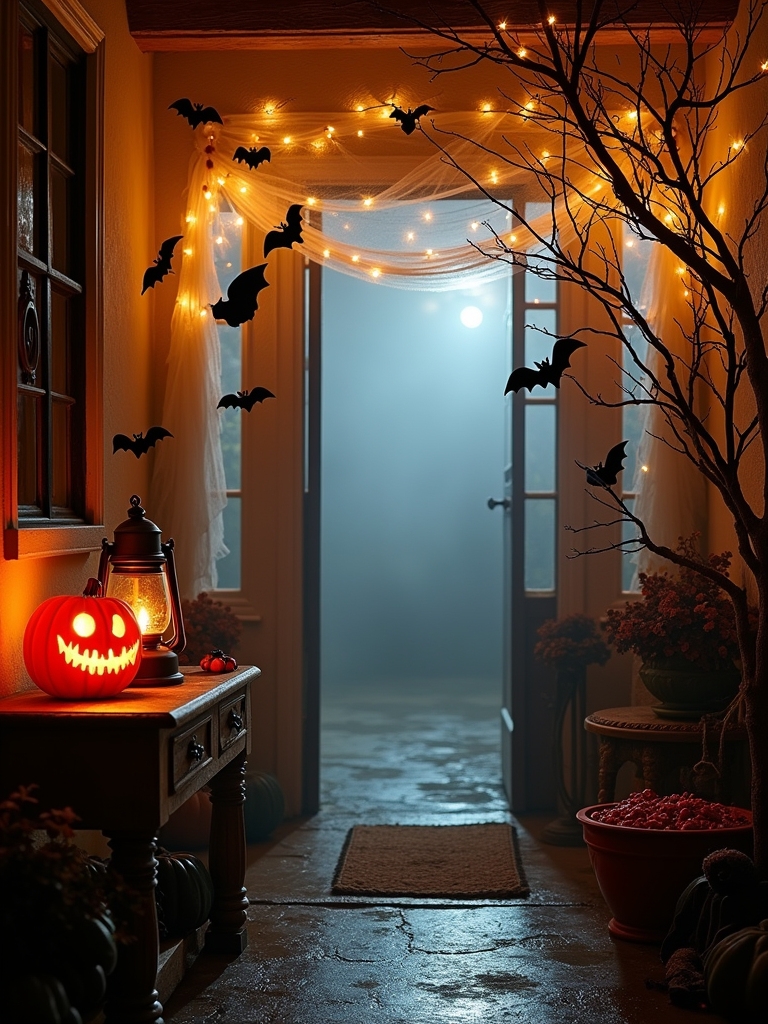 mysterious halloween entryway decor