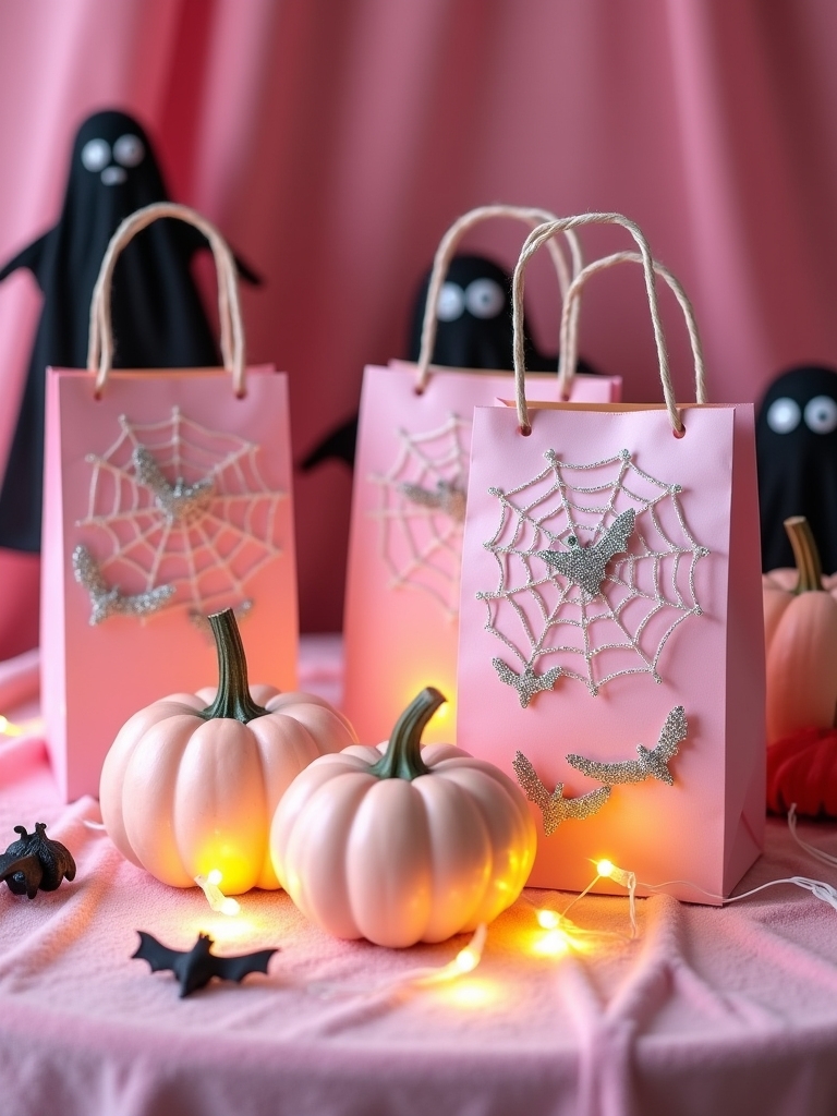 pink halloween treat bags