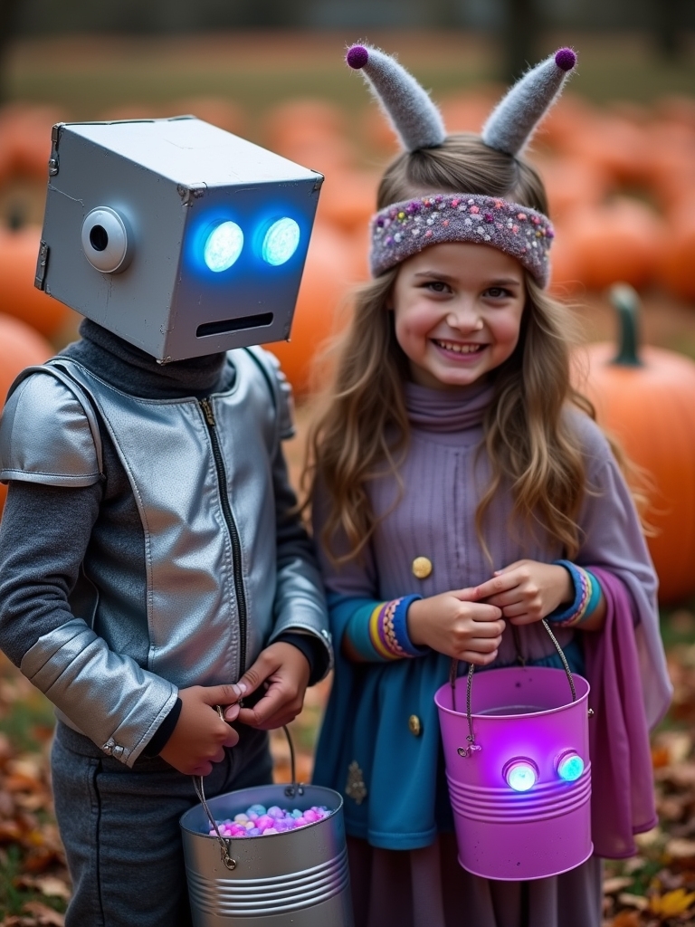 playful robot costume adventure