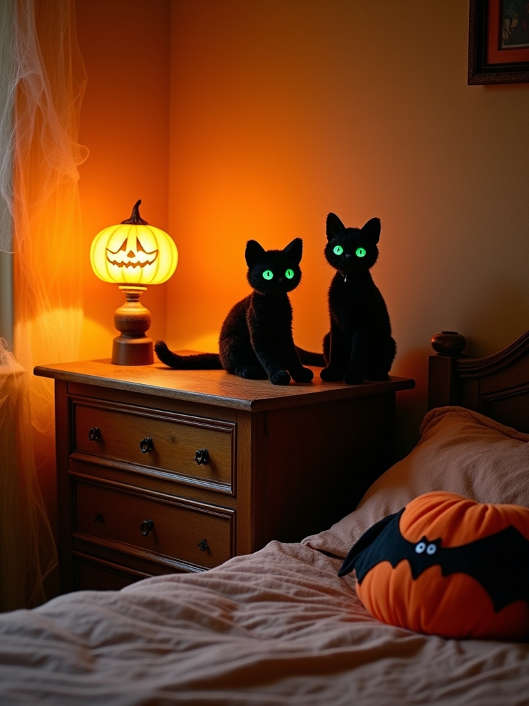 plush black cat decor
