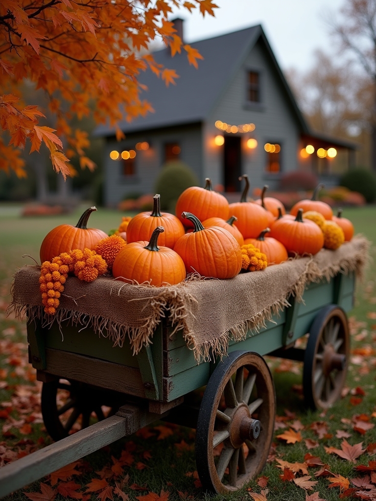 rustic autumn harvest displays