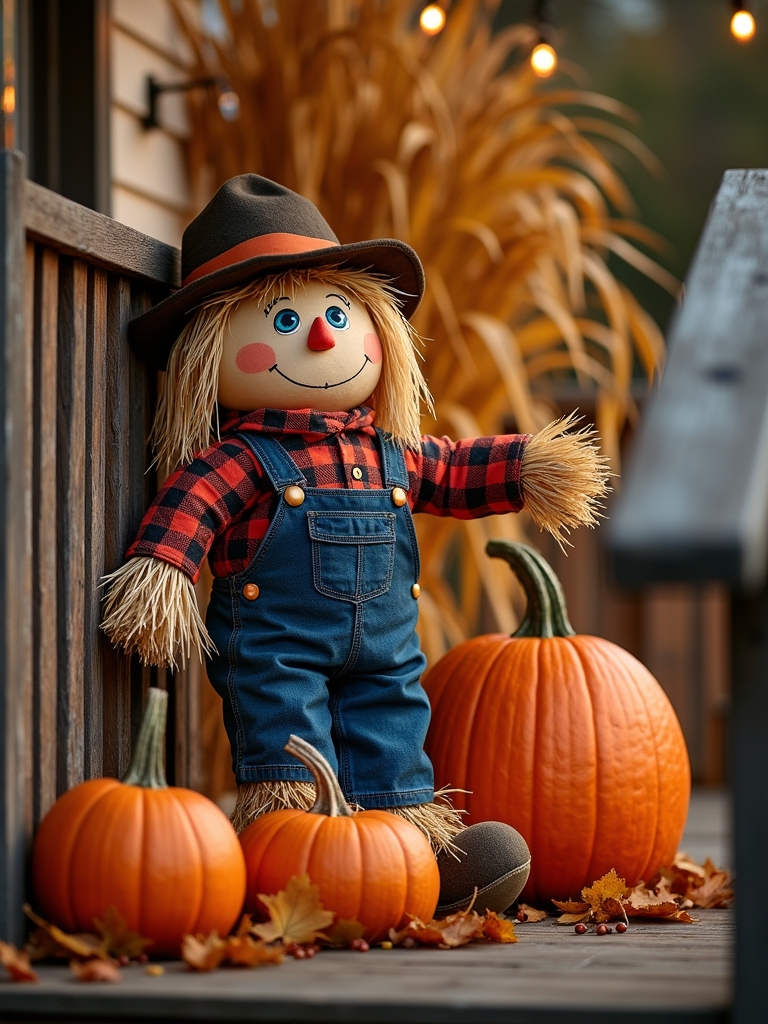 rustic autumn scarecrow decor