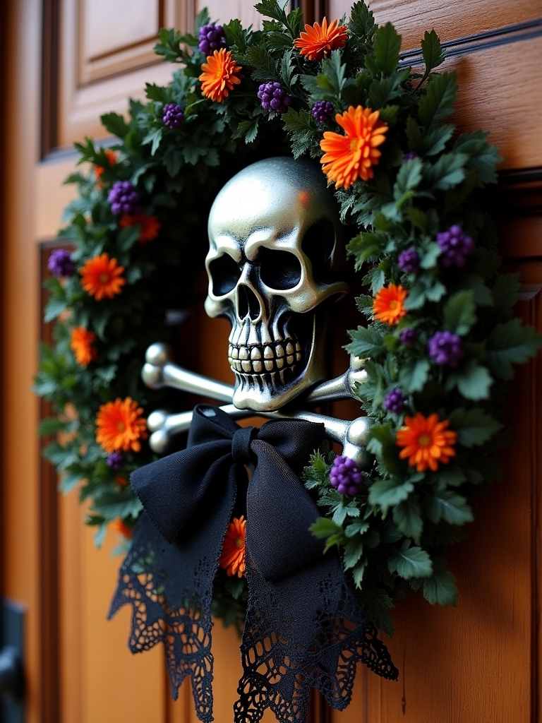 skull and crossbones wreath