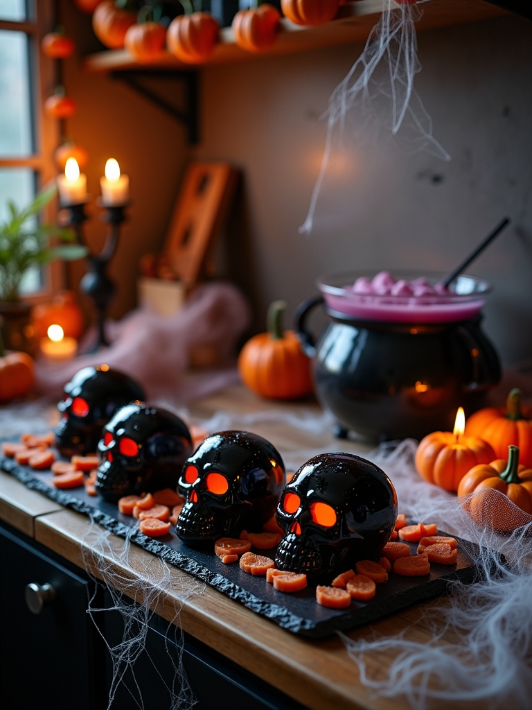 skull shaped platters for halloween