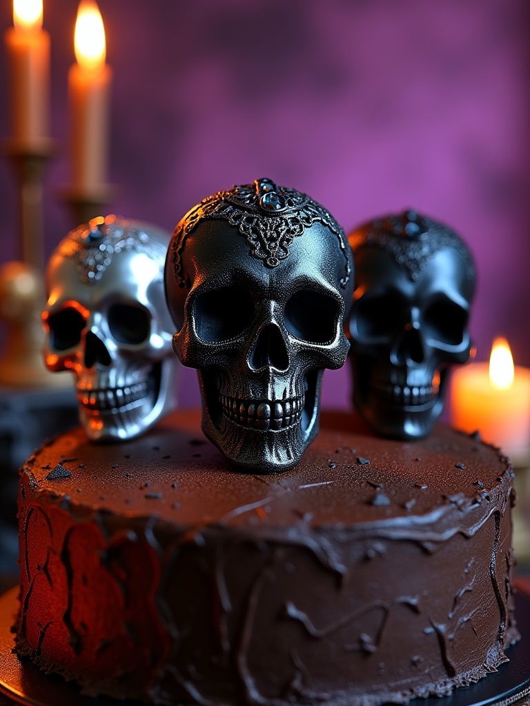 skull themed cake decorations