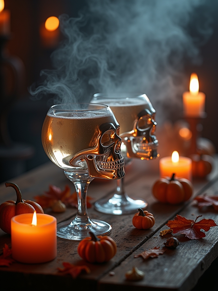skull themed halloween drinkware