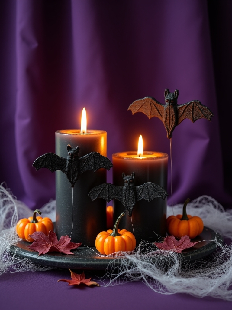 spooky bat candle arrangements