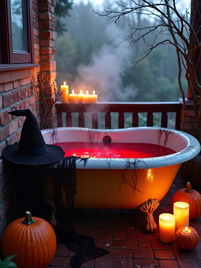 spooky bathtub halloween display