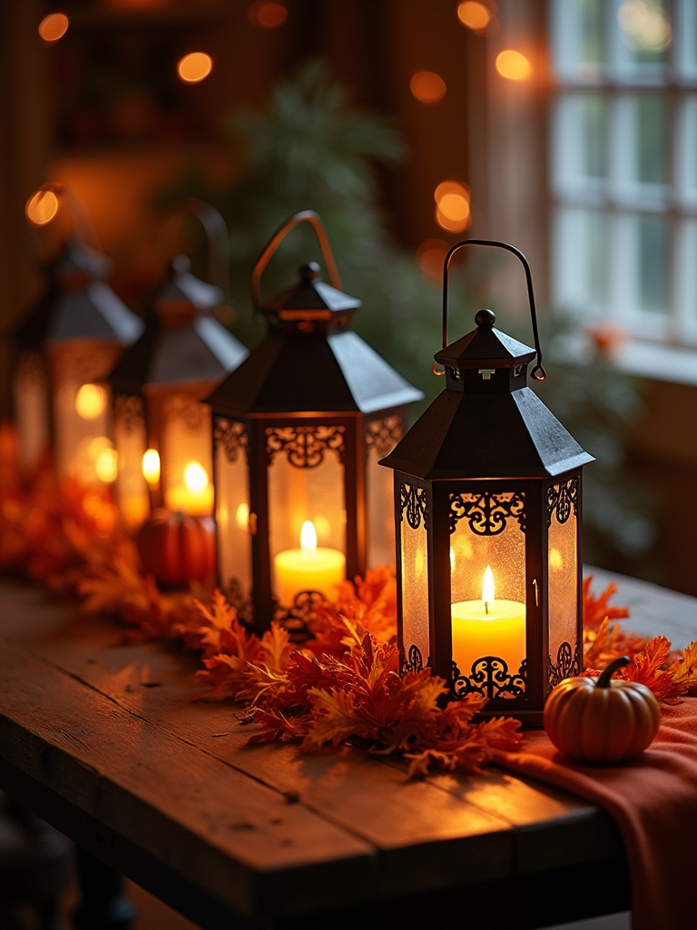 spooky candlelit lantern arrangements