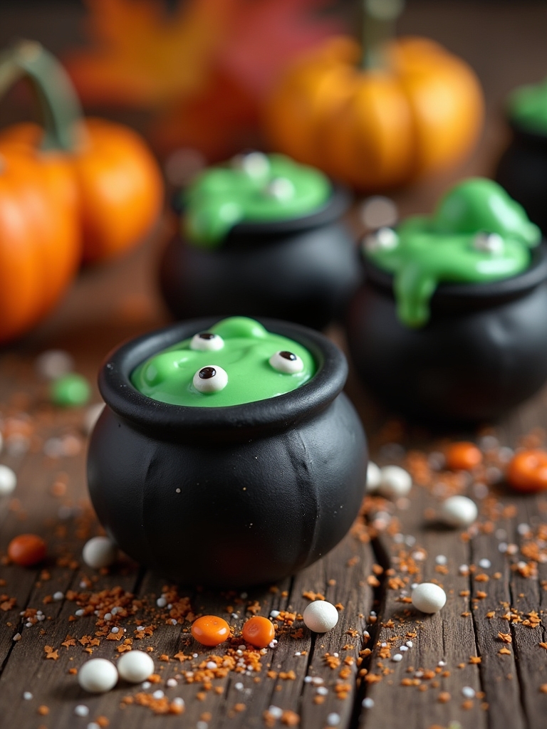 spooky cauldron cookie pops