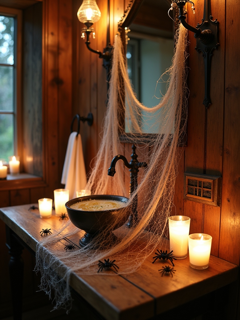 spooky cobweb table centerpiece