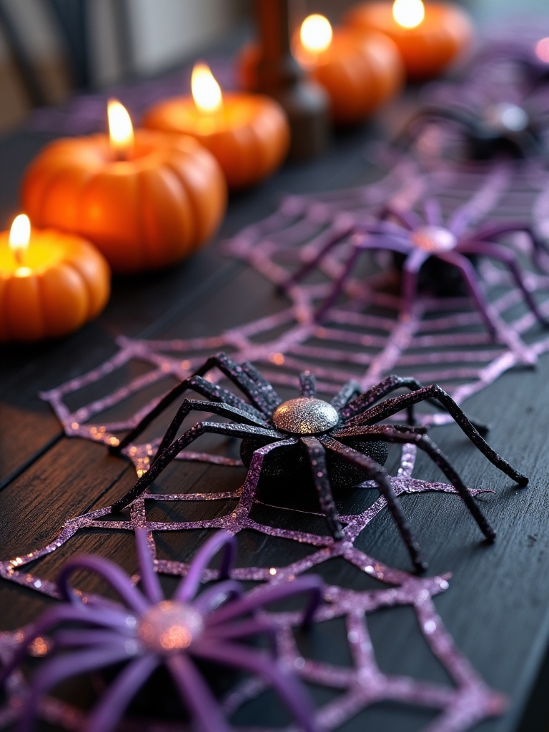 spooky decor with spider webs