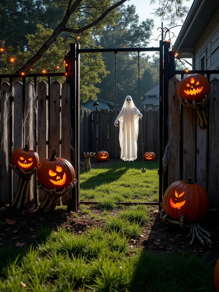 spooky fence decorations ideas