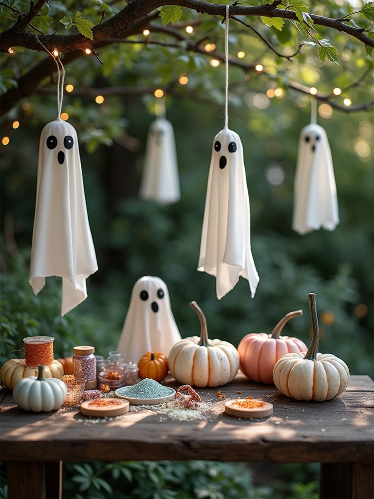 spooky garden accents added