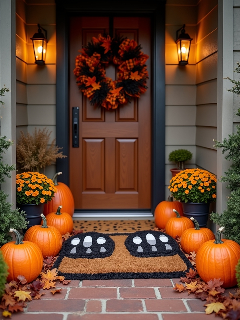 spooky halloween door mat