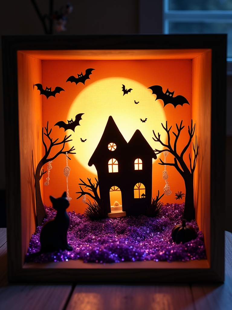spooky halloween shadow boxes