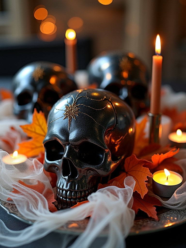 spooky halloween skull centerpieces