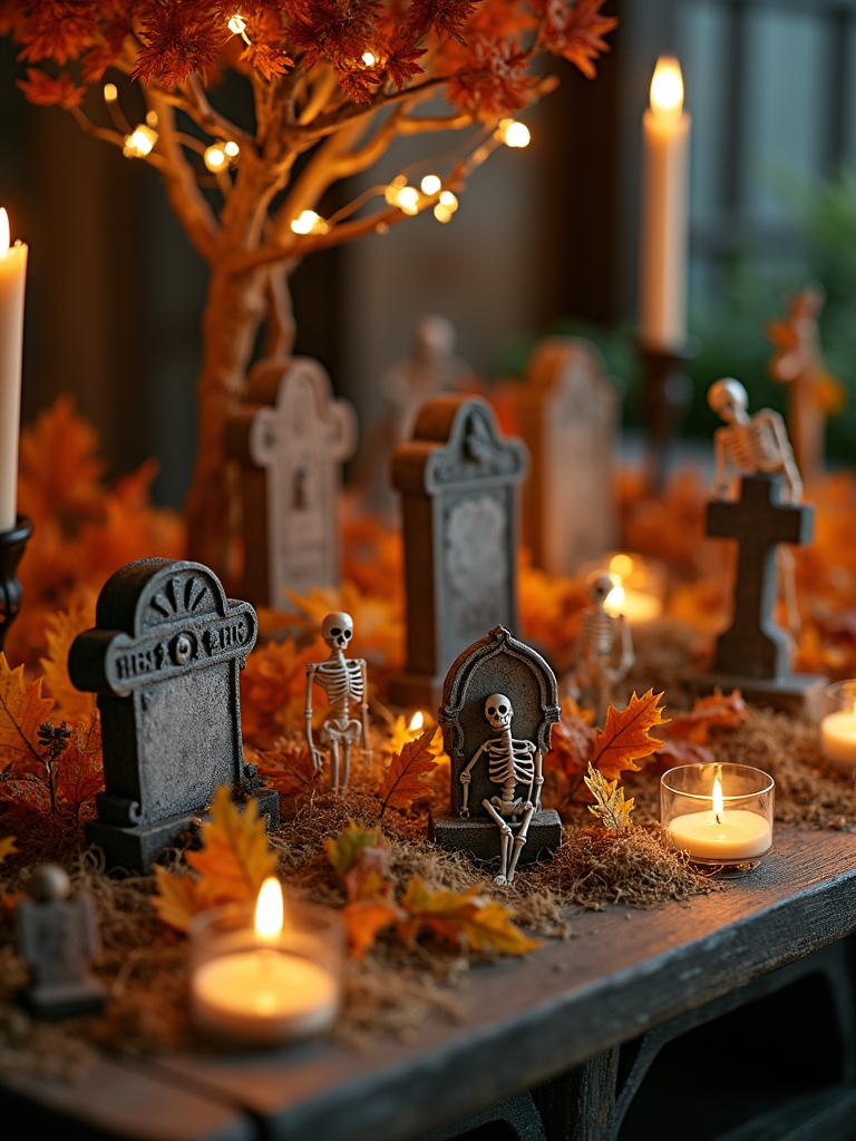 spooky miniature graveyard displays