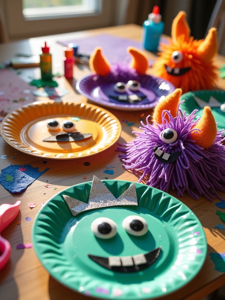 spooky paper plate monsters