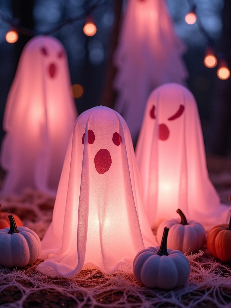 spooky pink ghost lanterns
