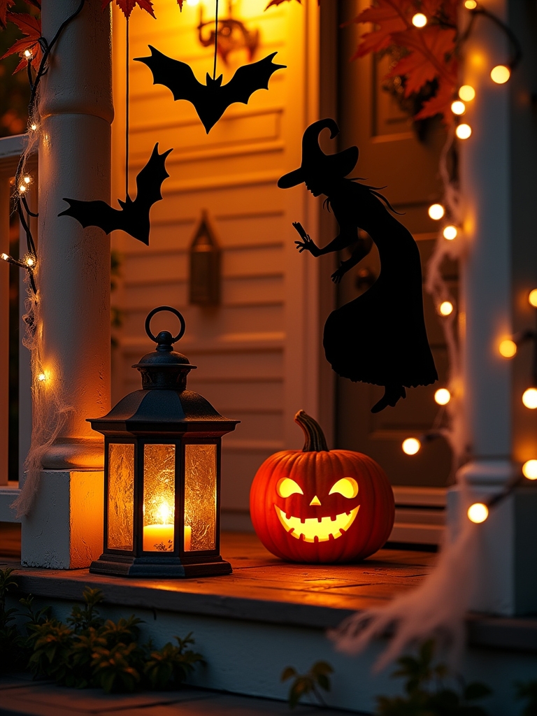 spooky silhouette porch decor