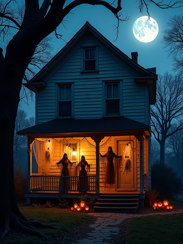 spooky silhouetted yard decorations