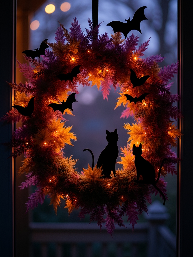 spooky silhouettes halloween wreath