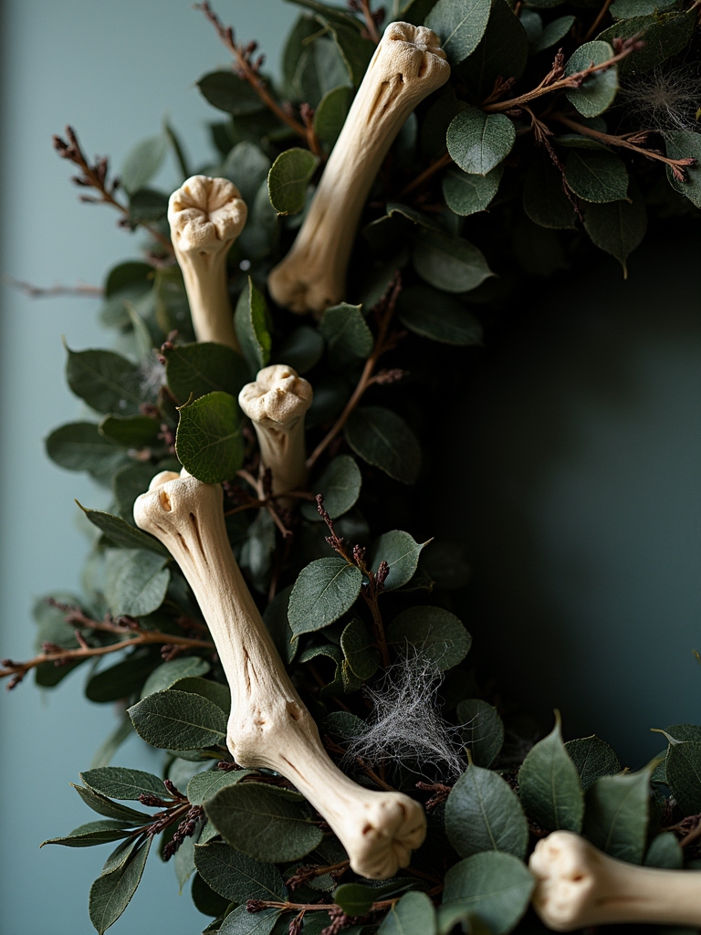 spooky skeleton bones wreath