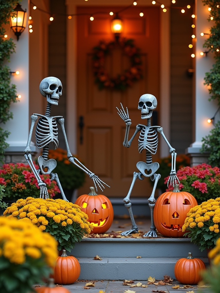 spooky skeleton garden decor