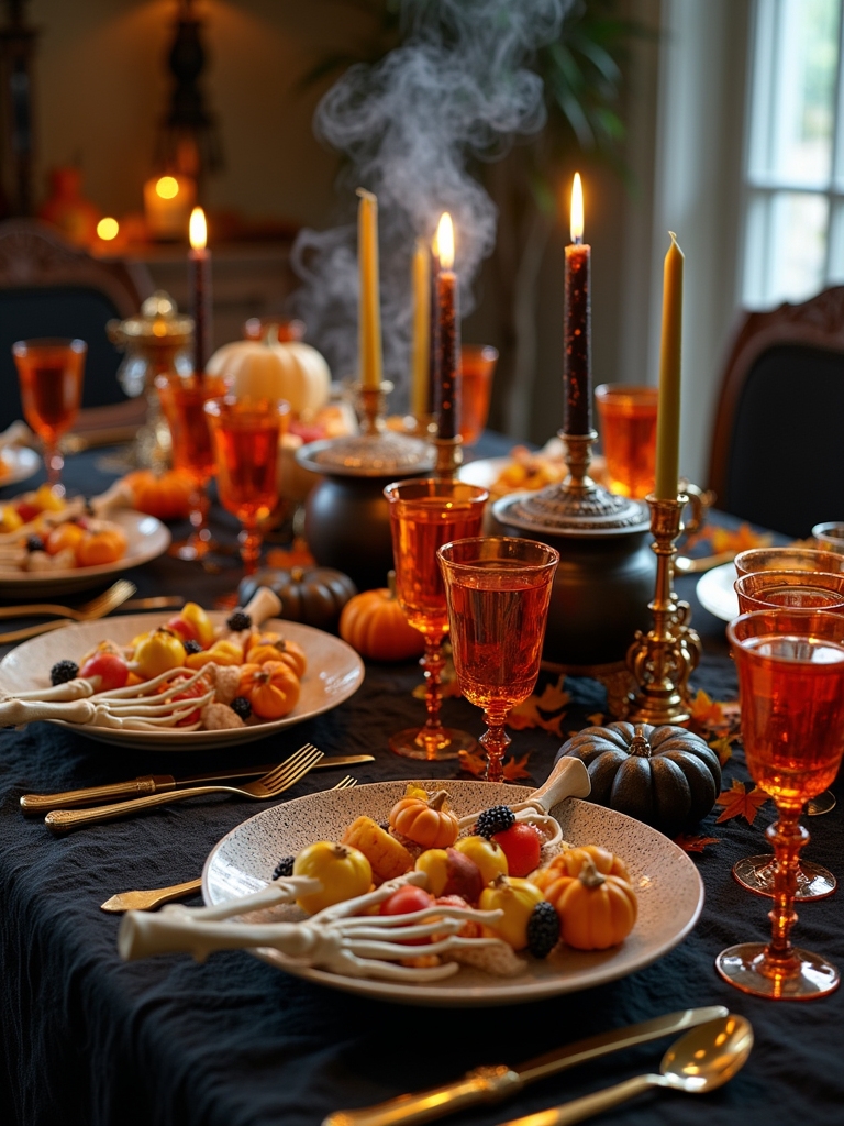 spooky skeleton serving platters