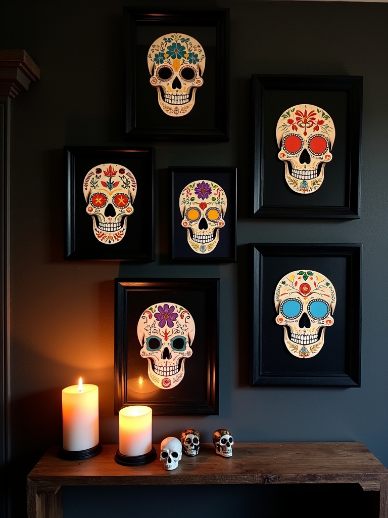 spooky skull art decor