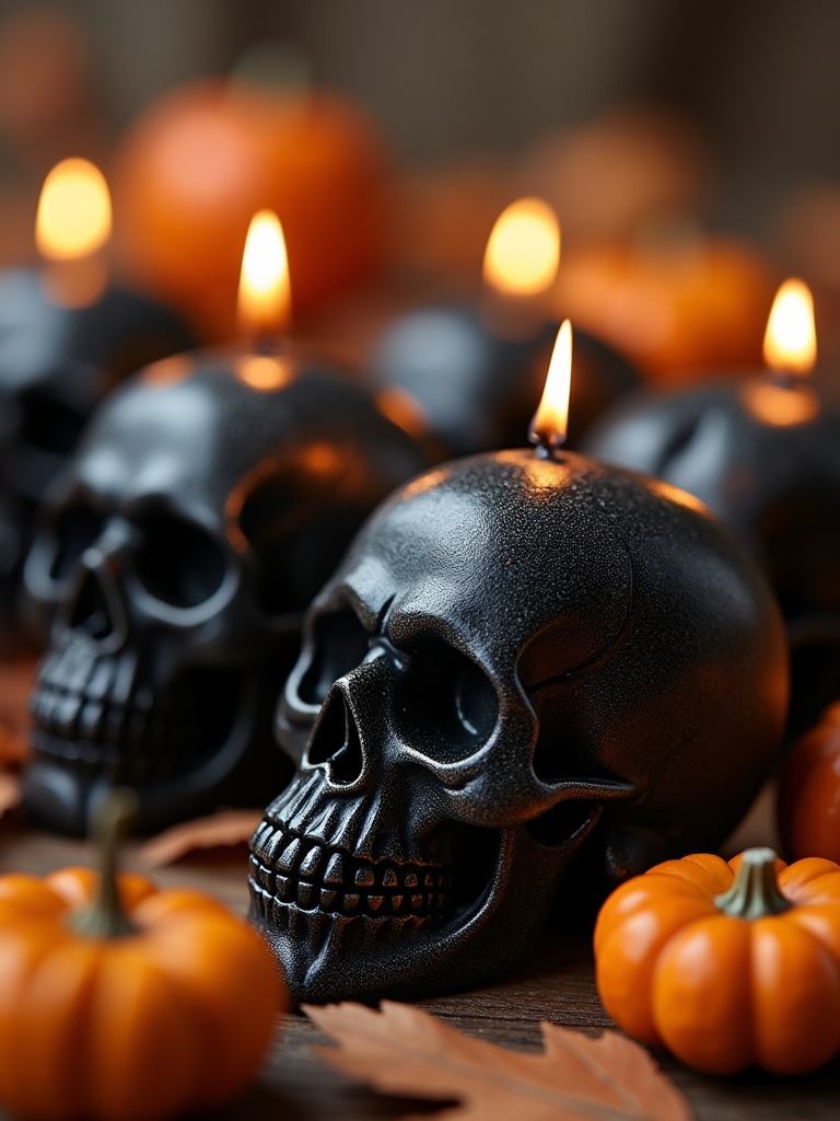 spooky skull candle crafting