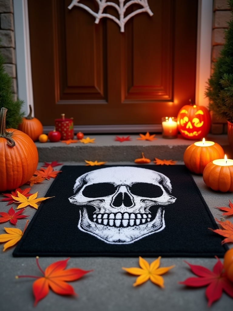spooky skull door mats