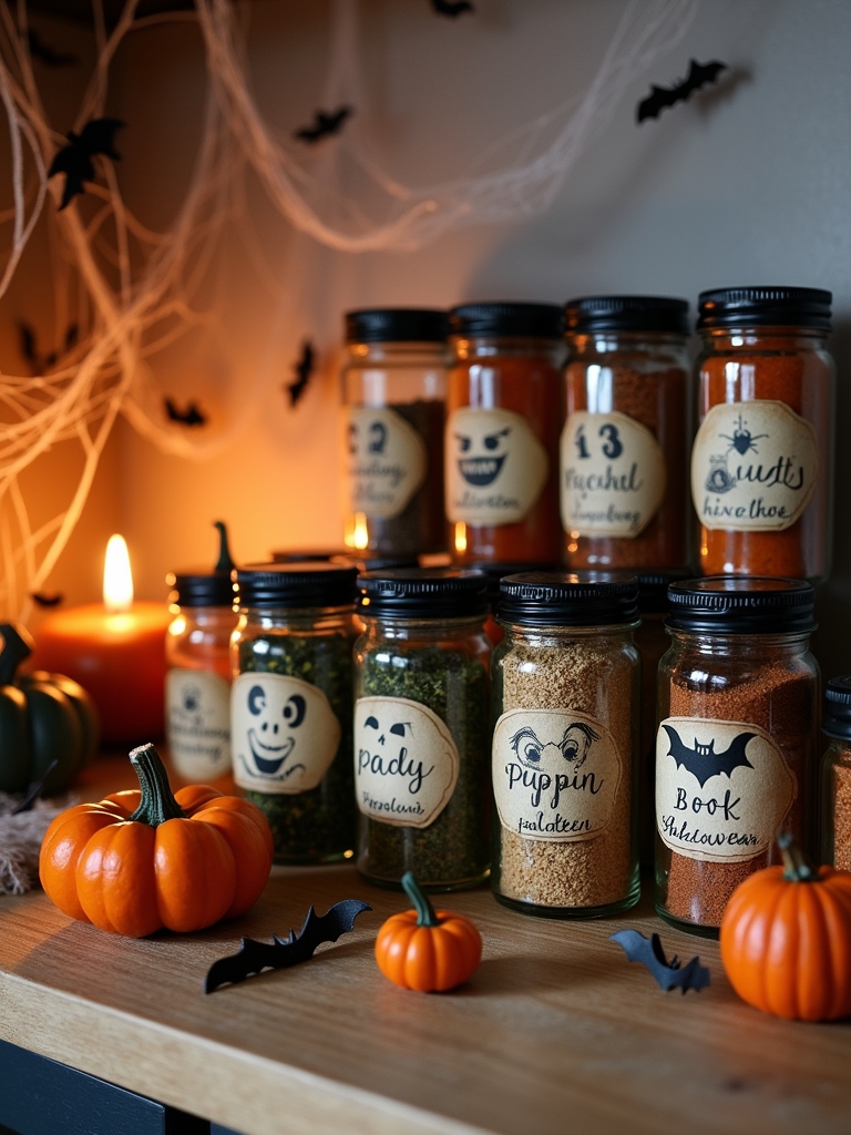 spooky spice jar decor