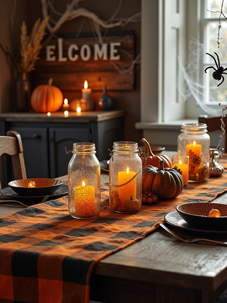 spooky spider web decor