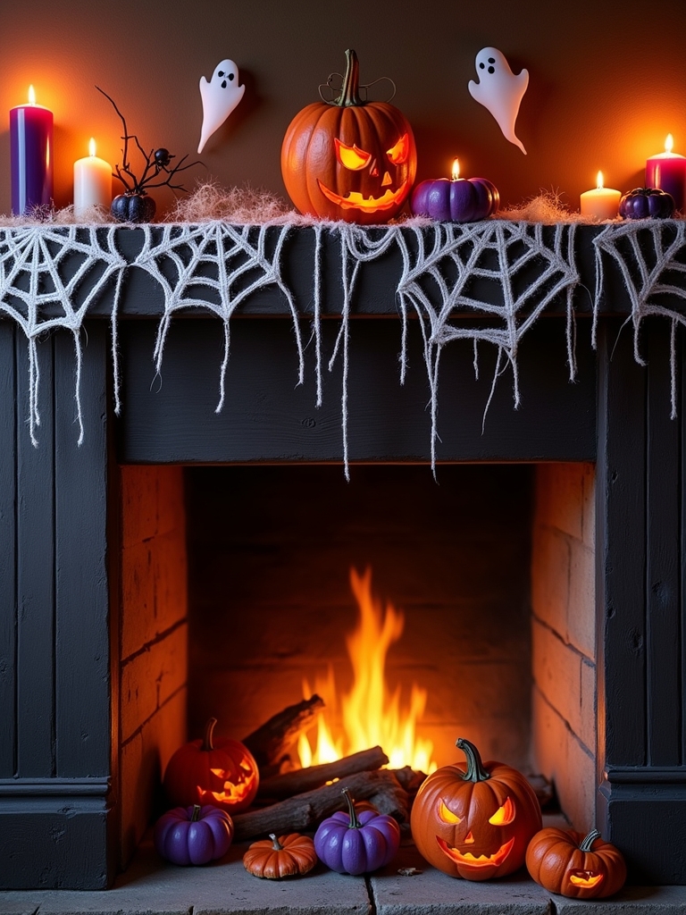 spooky spider web decor