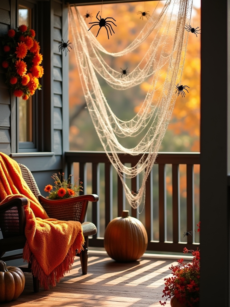 spooky spider web decorations