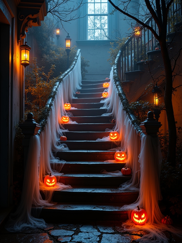 spooky staircase halloween decorations