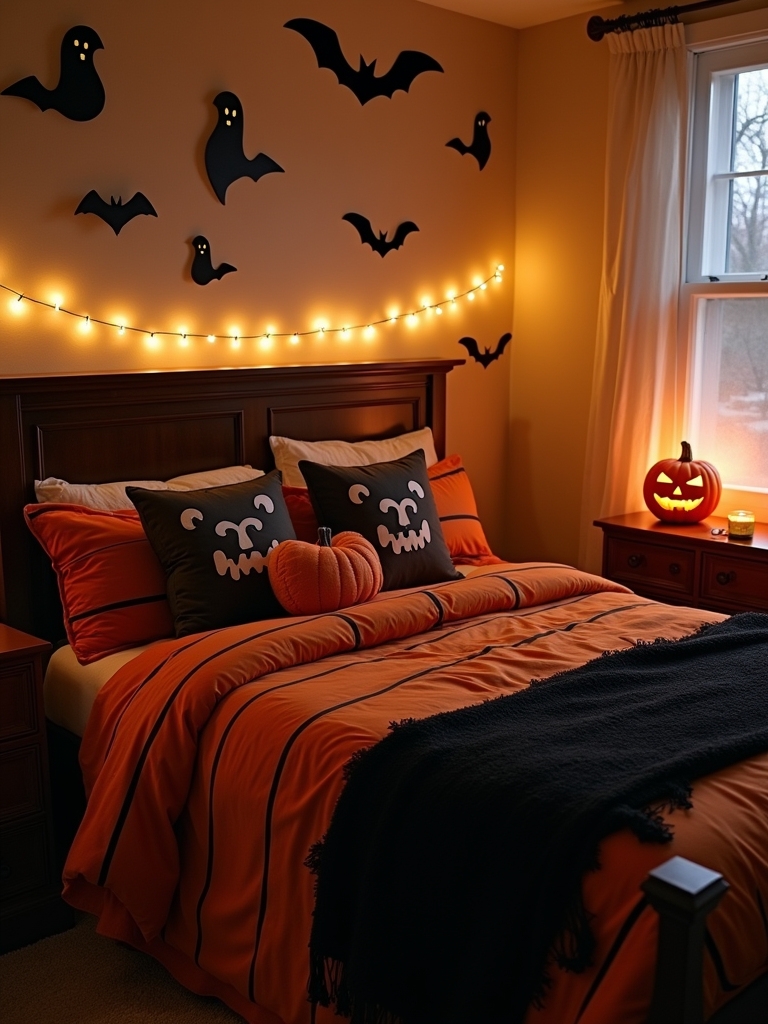 themed halloween bedding decor