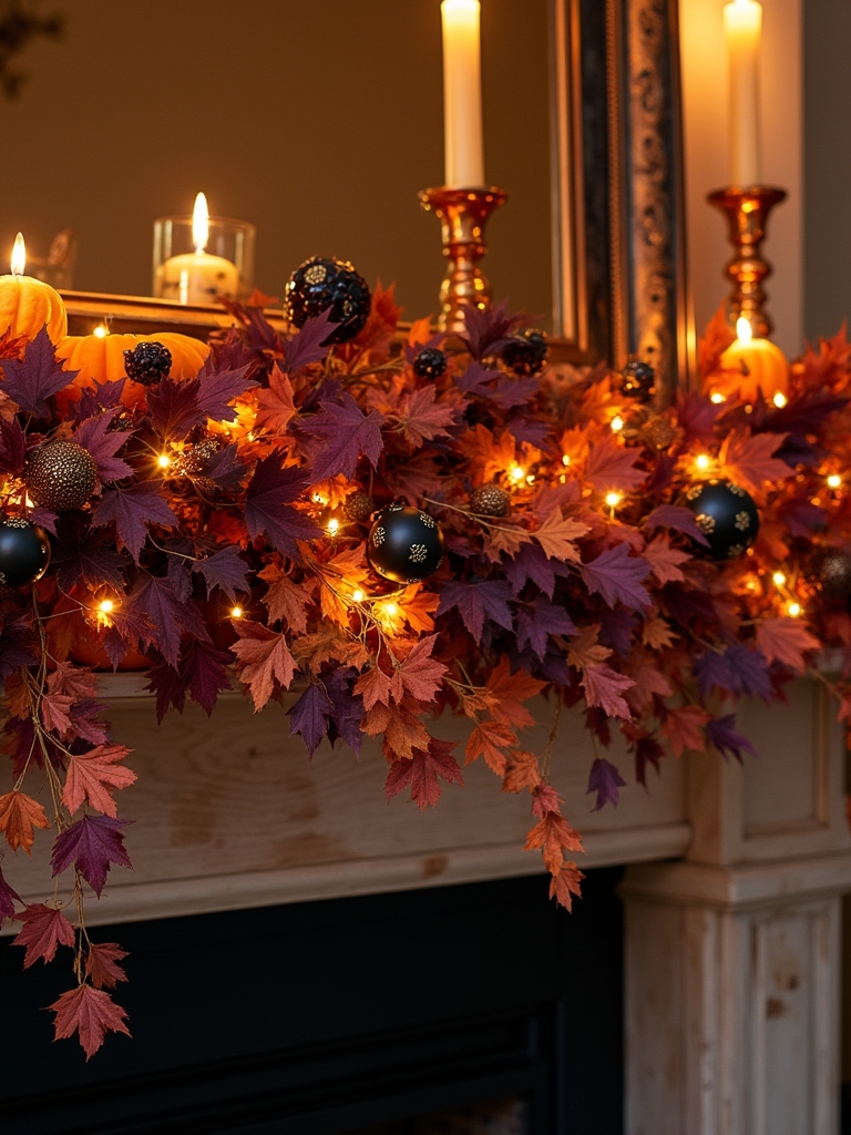 vibrant halloween garland accents