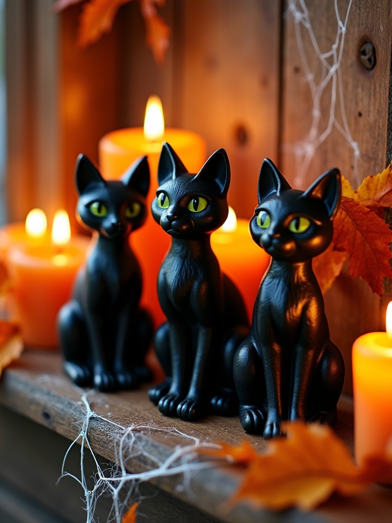 whimsical black cat decor