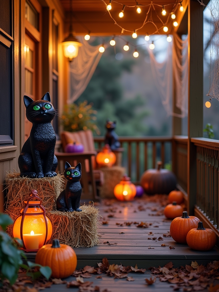 whimsical black cat decor