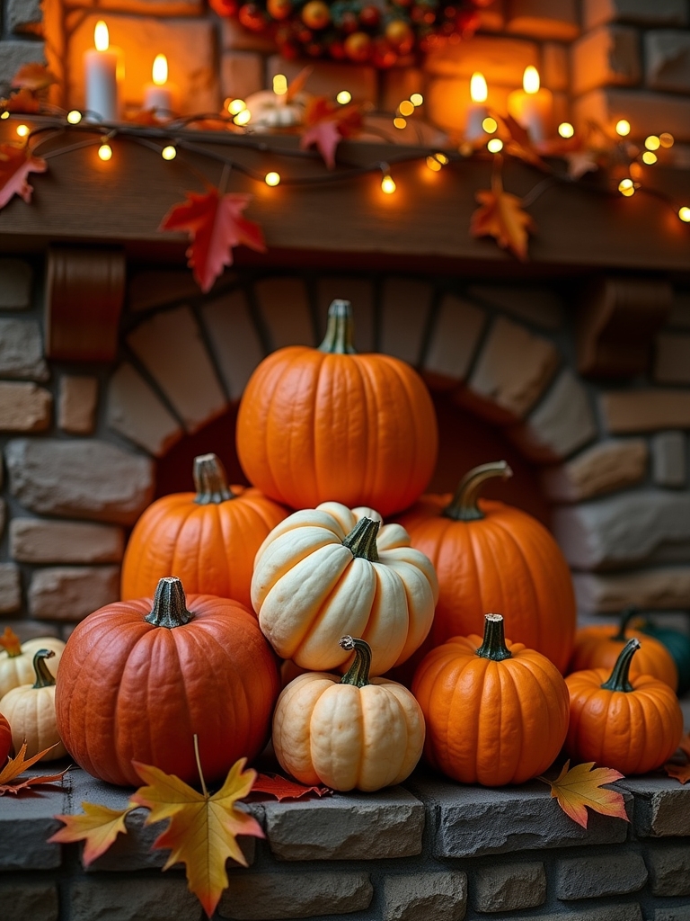 whimsical colorful pumpkin arrangement