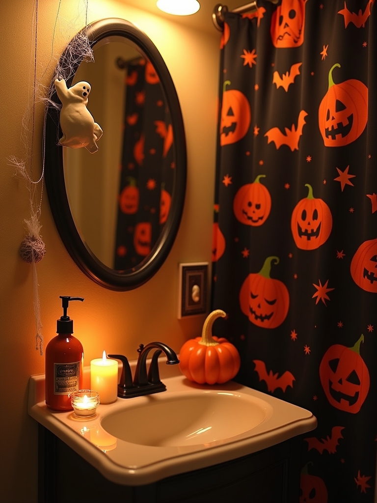 whimsical halloween bathroom signage