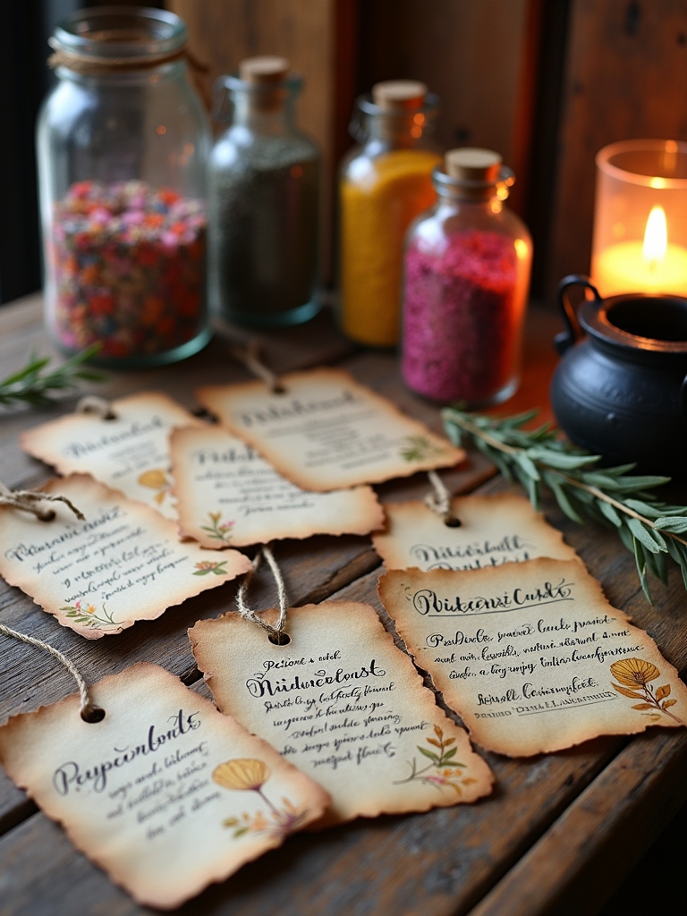 whimsical halloween potion labels