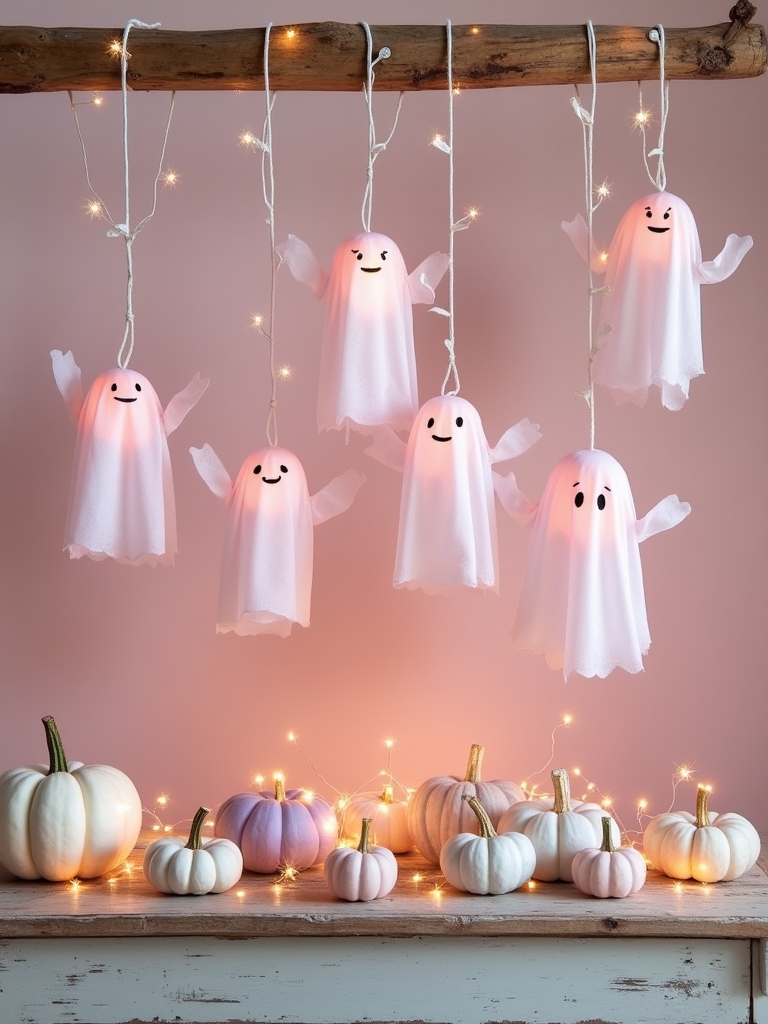 whimsical pink ghost garland