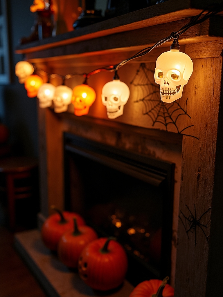 whimsical skull string lights